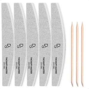 De Sera 5x Buffer Nagelvijl 220/280 - Bufferblok Nagelverzorging Set + 3x Bokkenpootje Nagels - The Buff Master - Nail Buffer Vijlen - Buffervijl Nagelvijlen - Gellak & BIAB Voorbereiding