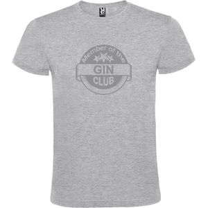 Grijs  T shirt met  "" Member of the Gin club ""print Zilver size XXXL