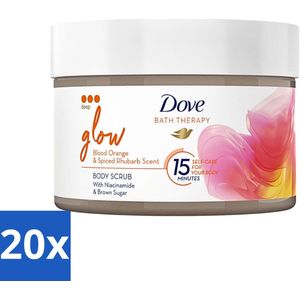 20 x Dove Bath Therapy Glow Bodyscrub 295 ml - Exfoliëren - Hydratatie - Bloedsinaasappel - Spiced Rabarber - Duurzaam