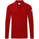 Portwest - AS23 - Polo Lange Mouw - Diep Rood - Antistatisch