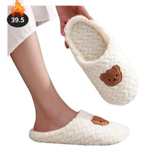 Bovista Warme Pantoffels - Sloffen - Slippers - Dames - Heren - Pluche - Maat 39.5 - Wit
