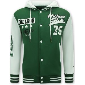 Enos - 905 - Baseball Vest met Capuchon - Groen