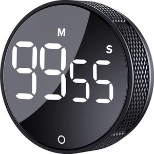 Intelectro Digitale Kookwekker - Slimme Digitale Timer met Magnetische Achterkant en Luide Alarm - Perfect voor de Keuken, Klaslokaal en Meer! - Zwart - Levering Sneller dan Aangegeven!