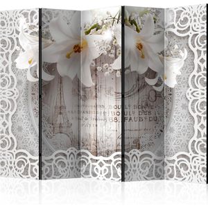 Kamerscherm - Scheidingswand - Vouwscherm - Lilies and Quilted Background II [Room Dividers] 225x172 - Artgeist Vouwscherm