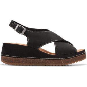 Clarks - Kassanda Step - Sandalen - Zwart - Leer - Casual