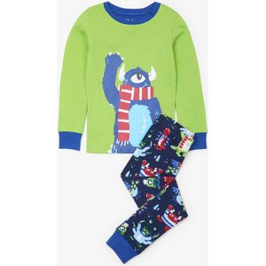 Hatley jongenspyjama groen monstertje Bio Katoen 4 jaar