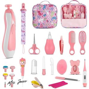 Mrs. Jones Gezondheids- en verzorgingsset 28-delig voor baby's - haarborstel kam nagelknipper - pasgeborenen peuters .
