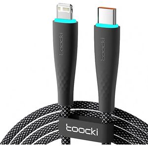 Toocki USB-C naar Lightning Kabel - 20W Snellader - 2 Meter - Oplaadkabel - Gevlochten - voor Apple iPhone 14/13/12/11/SE, iPad, Watch, AirPods etc.