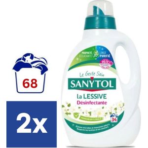 Sanytol Floral Desinfect Vloeibaar Wasmiddel - 2 x 1.7 l (68 wasbeurten)
