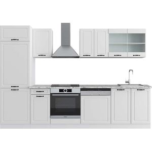 Vicco R-Line Complete keukeneenheid – 300 cm , WB Marmer Wit landhuis/wit , WB Marmer