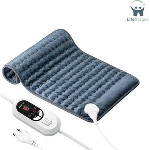 LifeStages - Warmtekussen Oplaadbaar - Verwarmingskussen Met Automatische Uitschakeling - Elektrisch Verwarmingskussen Met 6 Verwarmingsinstellingen - Snelle Verwarming - Pijnverlichting