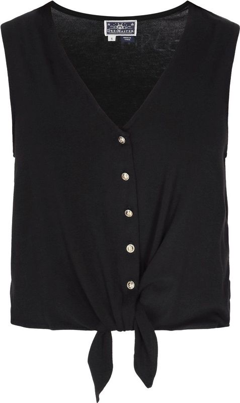 DreiMaster - Maritim Top - Zwart - Comfortable - Peplum Tops