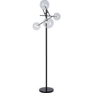 Atmooz - Vloerlamp Mucho - Staande Lamp - Stalamp - Voor binnen - Woonkamer - Zwart - Hoogte = 190cm - Metaal