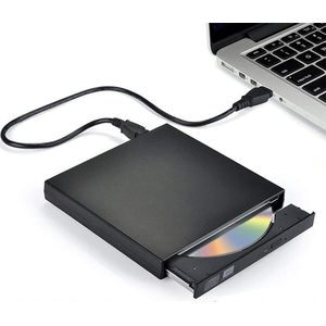 Externe cd-dvd-drive - USB 2.0 slanke draagbare externe cd-rw-drive dvd-speler voor laptop, notebook, pc en desktopcomputer, zwart