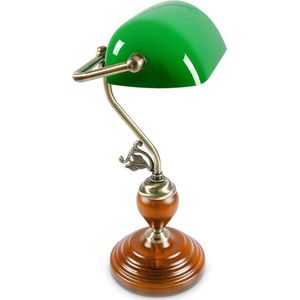 relaxdays Bankierslamp groen glas, Notarislamp design, Bureaulamp, Tafellamp, Vintage lamp