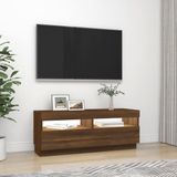 The Living Store Tv-meubel Trendy bruineiken - 100x35x40 cm - Met RGB LED