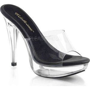 Fabulicious - COCKTAIL501 Muiltjes met hak - US 14 - 45 Shoes - Zwart/Transparant