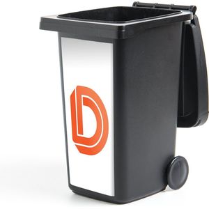 Container sticker Een illustratie van de letter D in het oranje - 38x80 cm - Kliko sticker