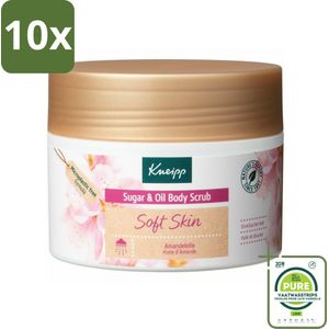 10 x Kneipp - Body scrub - Sugar & Oil - Soft Skin - Voor droge en gevoelige huid - 220 g - Grootverpakking - Lichaams Scrub - Suiker Scrub - Droge Huid - Gevoelige Huid - Verzorging
