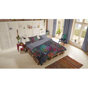 HIP Iniga - Flanel - Dekbedovertrek - Lits-jumeaux - 240x200/220 cm - Grijs