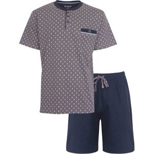 Paul Hopkins Heren Shortama - Pyjama Set - 100% Katoen - Khaki - Maat L