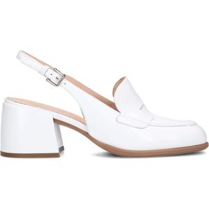 Manfield - Dames - Witte lakleren slingback pumps - Maat 36