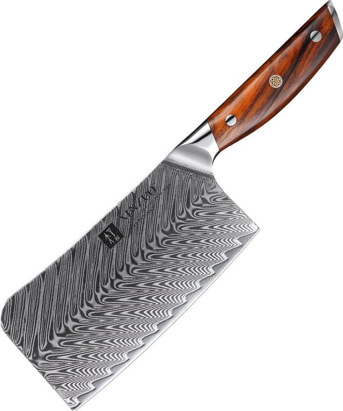 Xinzuo B27 Yi - Hakmes - 30.5 cm - Vlijmscherp - Damascus Staal - Rozenhouten Handvat