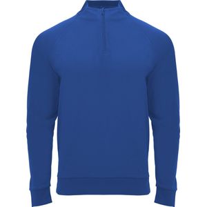 Kobalt Blauw sportshirt met raglanmouwen en halve rits manchetten van ribboord model Epiro maat M