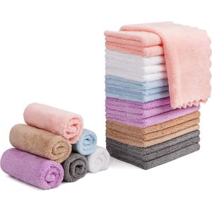 Goodivery ® Herbruikbare Zachte Microvezeldoekjes voor Gezichtsreiniging en Make-up Verwijdering, Set van 24
