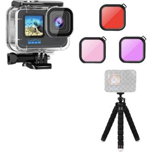 Gopro Hero 13 12 11 10 9 Diving Bundle - Duik Set voor Gopro 13 12 11 10 9 - Duikbehuizing - Gopro - Tripod - Duikfilters - Gopro Diving Case - Duiken - Freediving - Snorkelen - Watersport - Gopro Hero Diving - Duiken