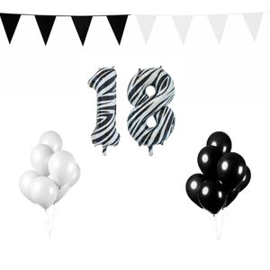 18 jaar Verjaardag Versiering Pakket Zebra