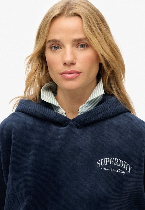 Superdry - Country Club Velour Relaxed Hoodie - Dames - Hoodies