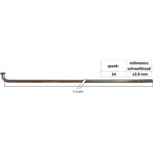 Sapim Spaken 14g - 257 Mm Zonder Nippel Staal 144 Stuks