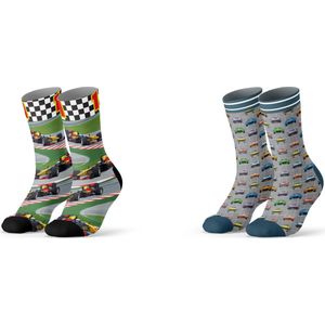 Sock My Feet geschenkdoos sokken heren 39 42 - cadeau voor man - duurzaam - naadloos - Formule 1 Oldtimers