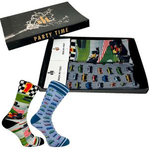 Sock My Feet geschenkdoos sokken heren 39 42 - cadeau voor man - duurzaam - naadloos - Formule 1 Oldtimers