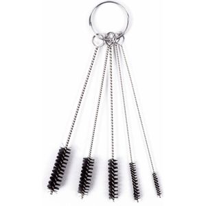 Go Go Gadget - ""5-delige set staal-schoonmaak-ragertjes/borsteltjes aan sleutelring