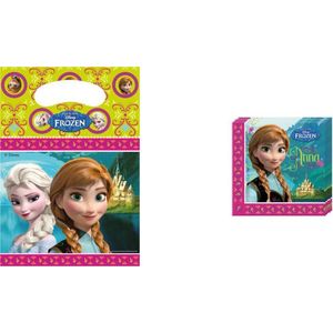Feestzakjes en Servetten - Frozen Elsa en Anna  Disney pakket