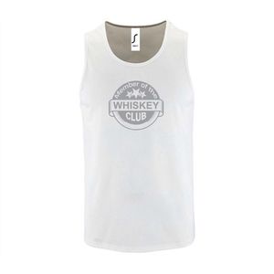 Witte Tanktop sportshirt met ""Member of the Whiskey club"" Print Zilver Size S