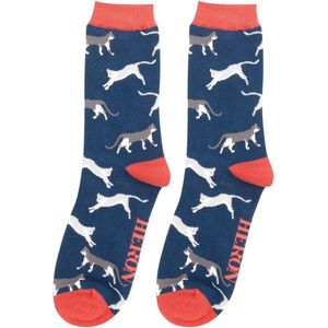 Mr Heron - Bamboe sokken heren katten wandering cats - navy