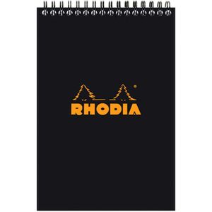 Rhodia Classic notitieblok A5 – Ruitjes bedrukt & zwarte kaft