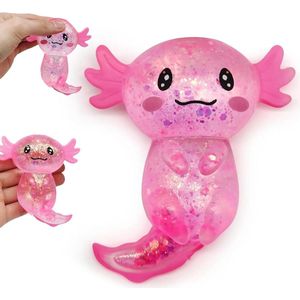 Nieuwe titel: Sugar Squeeze Toy Squishy Axolotl Speelgoed 10 × 9 cm Antistressbal voor Kinderen en Volwassenen (Roze)