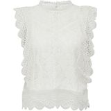 Blouse - Effen - Mouwloos - Licht Transparant - Normale Pasvorm
