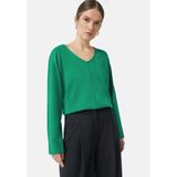 comma - Sweatshirt - V-hals - Relaxed Fit - Katoenmix