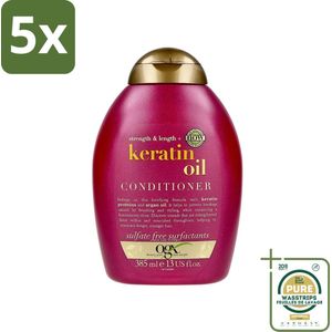 5 x OGX - Anti-Breakage Keratin Oil - Conditioner - Verstevigend - Voor Ieder Haartype - 385 ml - Grootverpakking - Haartype - Haarbreuk - Keratine - Anti-breuk - Versteviging