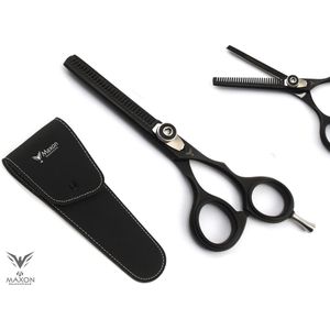 Maxon Uitdunschaar - 5.5"" Coupe Schaar voor Rechtshandigen - RVS Matzwart - 15cm & 70gr - Incl. Etui