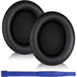 Allecto Plus - Studio Pro Vervangende Oorkussens van Zacht Eiwitleer en Traagschuim in Zwart Kleur - Compatibel met Koptelefoon - Comfortabele Hoofdtelefoon Kussens