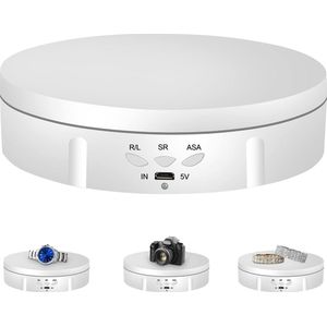 Automatisch draaiplateau voor fotografie - 360 graden draaiplateau - sieraden en horlogehouder - wit
