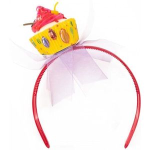 Diadeem met cupcake - bakken taart taartjes hoofdeksel thema feest