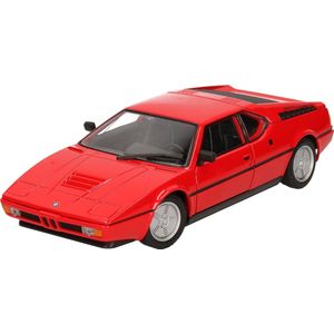 Welly - BMW M1 - Modelauto - Rood - Metaal - Schaal 1:24
