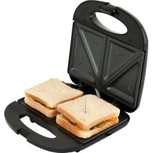 LUND professional sandwich maker - tosti ijzer - tosti apparaat - klassiek model - voor 2 tosti's - 750W - zwart / zilver